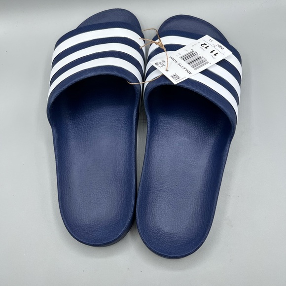 adidas‎ Unisex Adilette Aqua Slides Sandal, Dark Blue/White/Dark Blue, 11 US Men main image 10